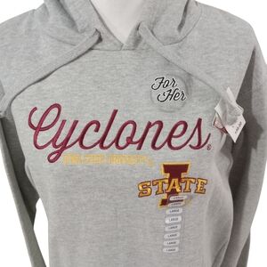 J. America Gray Hoodie with IA. STATE CYCLONES LOGO WOMEN'S LARGE NWT